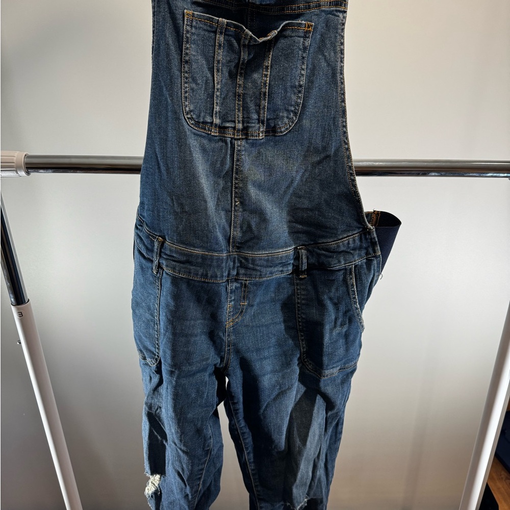 Indigo Blue Classic Denim Maternity Overalls